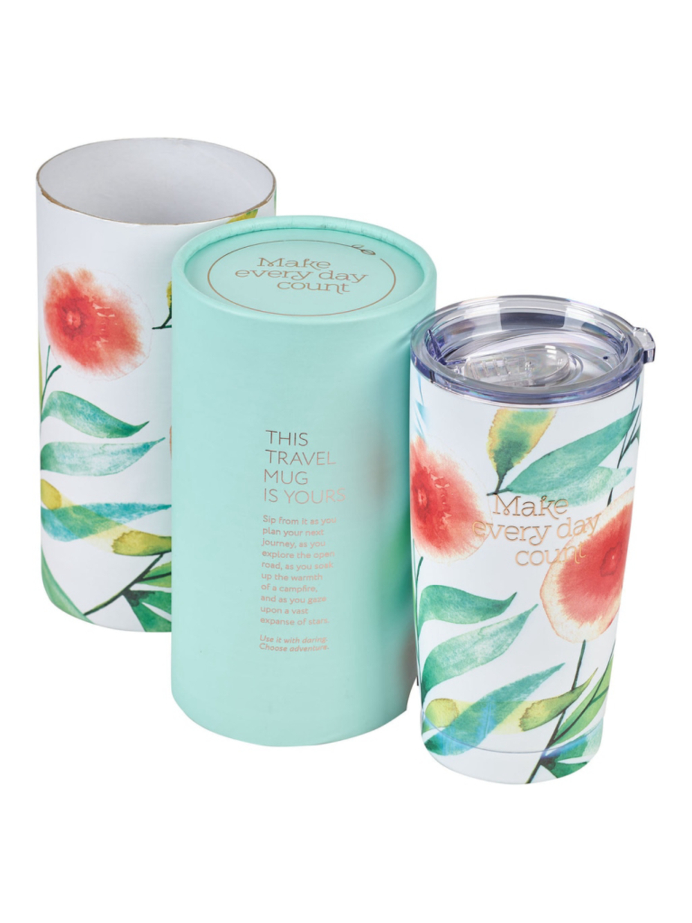 Christian Art Gifts Make Every Day Count Orange Blossoms Stainless Steel Mug
